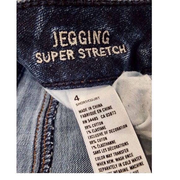 AMERICAN EAGLE Jegging Super Stretch Jeans Size 4 Destroyed Distressed Dark Blue - Picture 15 of 15